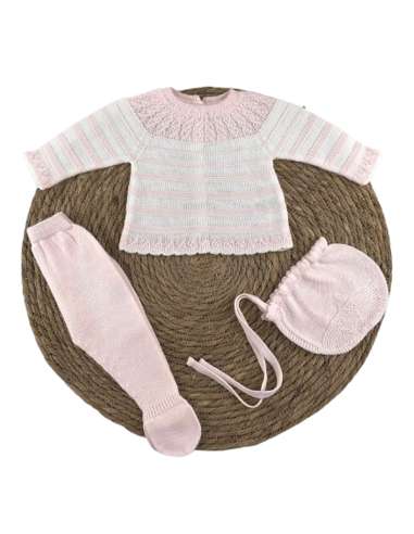 1000015 CONJUNTO DE BEBE EN HILO ALMA PETIT ROSA