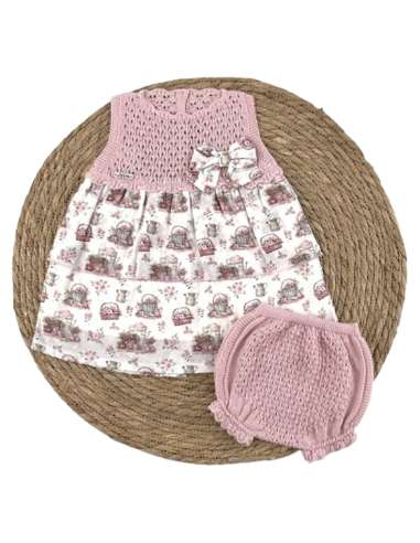 1040721 BABY DRESS IN PERLE THREAD VISI BRAND