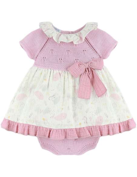 25182DF Vaiana Pink Dress with Pearl Body BRAND DULCE DE FRESA