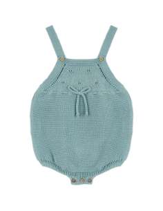 25183DF Perle Vaiana Romper with Teal Bow BRAND DULCE DE...