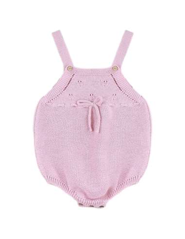 025184DF Vaiana Pearl Dungarees with Pale Pink Bow BRAND DULCE DE FRESA