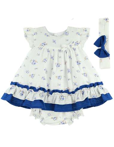 025111 BABY DRESS WITH FLOWERS BRAND BABY FERR