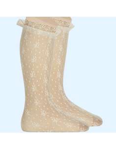 45022 CEREMONY SOCKS WITH LACE BRAND CONDOR CREAM
