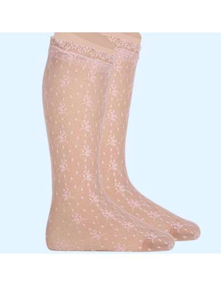 45022 CEREMONY SOCKS WITH LACE BRAND CONDOR NUDE