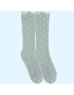 45022 CEREMONY SOCKS WITH LACE BRAND CONDOR LIGHT GREEN
