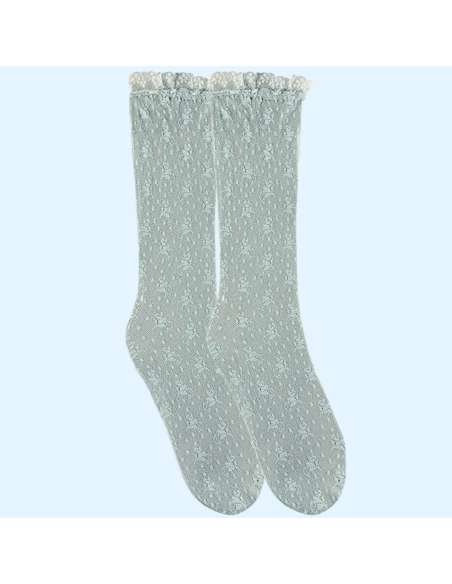 45022 CALCETINES CEREMONIA  CON PUNTILLA CONDOR VERDE