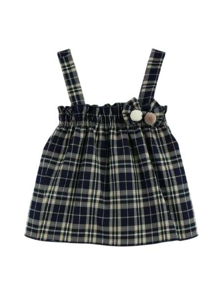 324702 VESTIDO CUADROS CON CAMISA TOPITOS BABY FERR