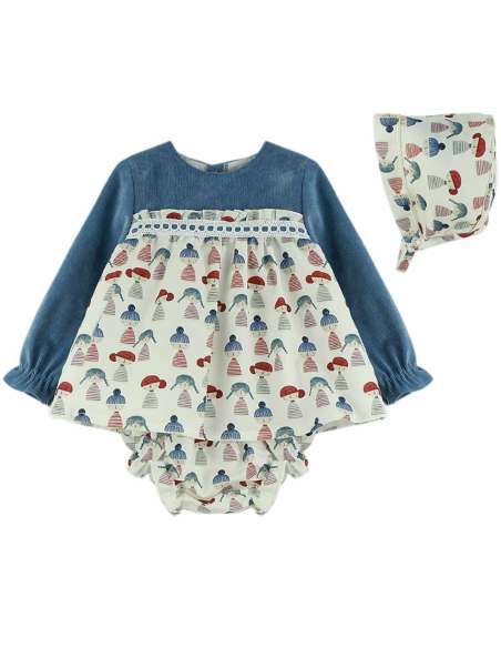 324411 BABY DRESS WITH BONNET BRAND Baby Ferr