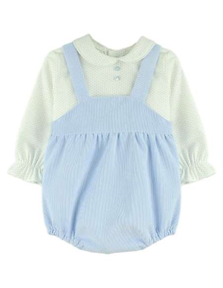 25340 Conjunto de mono con camisa de lunares