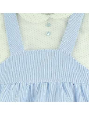 25340 Conjunto de mono con camisa de lunares