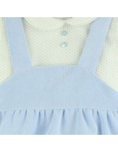 25340 Conjunto de mono con camisa de lunares