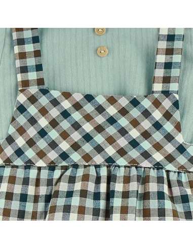 25352 Gingham jumpsuit set Brand Babyferr