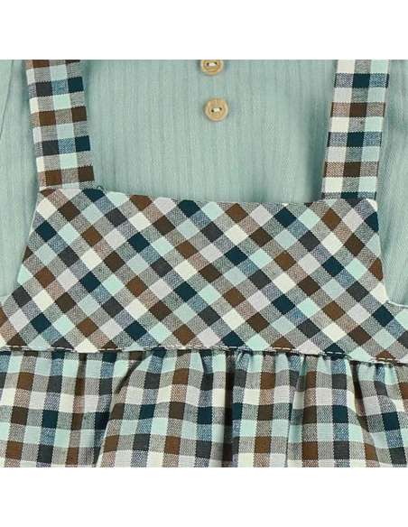 25352 Gingham jumpsuit set Brand Babyferr