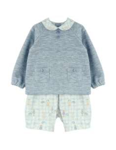 25390 ﻿Conjunto de niño con cubrepañal Animalitos.. 2