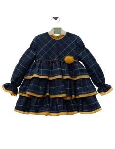 M5172 VESTIDO INFANTIL VOLANTES CUADROS