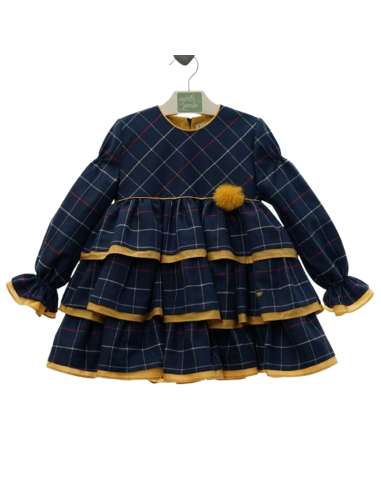 M5172 VESTIDO INFANTIL VOLANTES CUADROS
