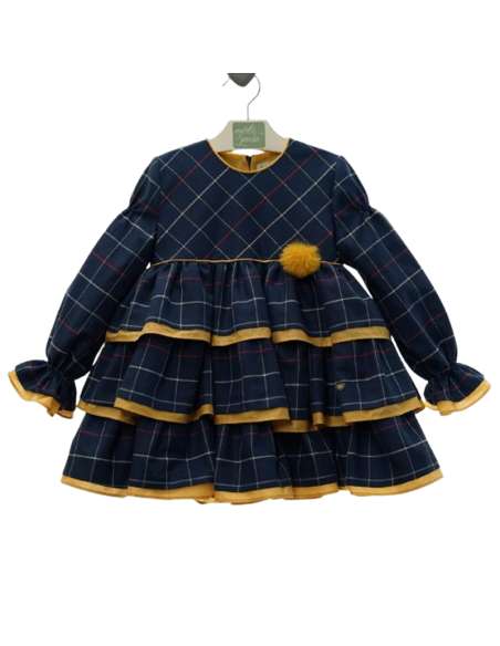 M5172 VESTIDO INFANTIL VOLANTES CUADROS