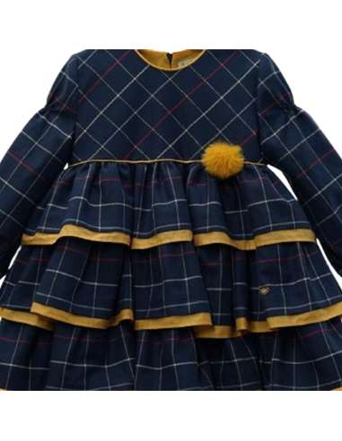M5172 VESTIDO INFANTIL VOLANTES CUADROS