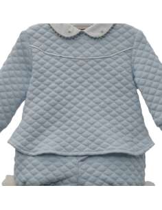 Y1017  CONJUNTO CON BORLAS CELESTE 2