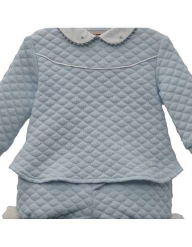 Y1017  CONJUNTO CON BORLAS CELESTE