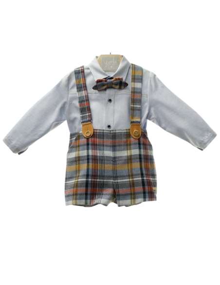 Y1852 SHIRT AND BOSS SET WITH CHECKERED BAGGAGE