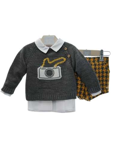 Y2854 CONJUNTO NIÑO JERSEY, CAMISA Y PANTALON