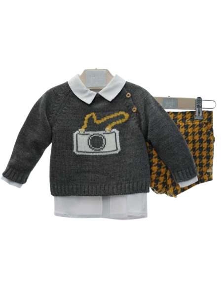 Y2854 CONJUNTO NIÑO JERSEY, CAMISA Y PANTALON