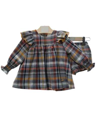 Y5100 BABY DRESS WITH CHECKED PANT