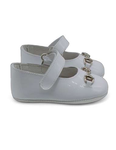 Merceditas en Piel Charol Gucci 701 blanco