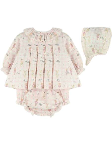 25401 Chambrita con Gorrito y Braga Animalitos