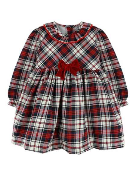 25660 Vestido Grande Lazo Tartán Clásico