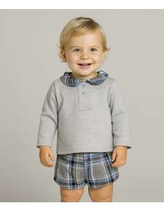 324271  CHECKED SWEATSHIRT AND SHORTS SET