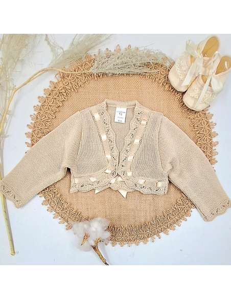 3334A CAMEL CHAQUETA PERLÉ NIÑA MARCA LA CASITA DE PEPITO