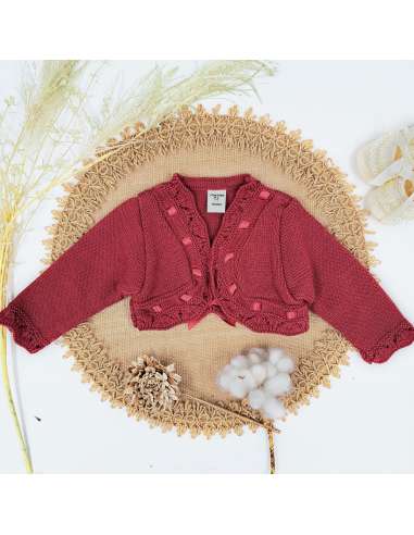 3334A GRANATE CHAQUETA PERLÉ NIÑA MARCA LA...