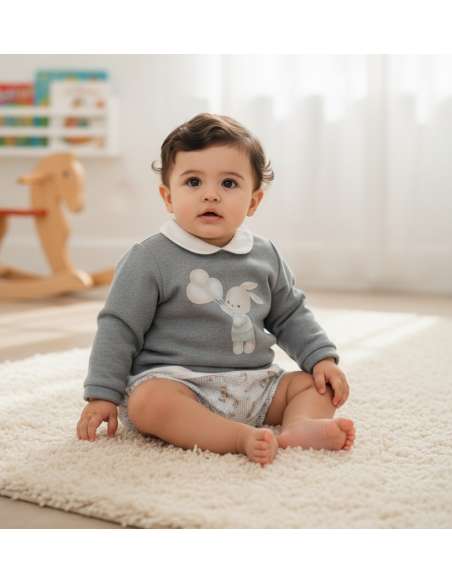 01031DS Two-piece set with bunny design BRAND DEL SUR