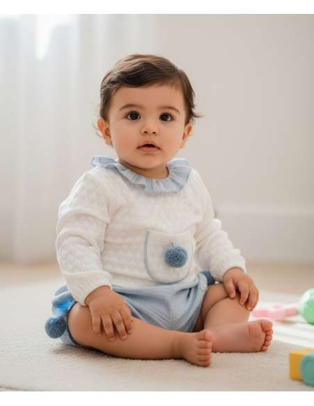 1031DS CELESTE CONJUNTO BABY  MARCA DEL SUR