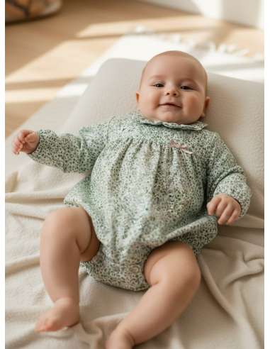 25244 Green Romper Jardin Brand Babyferr