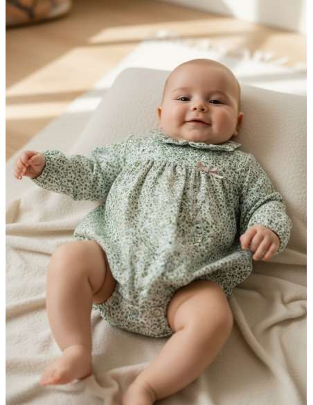 25244 Green Romper Jardin Brand Babyferr