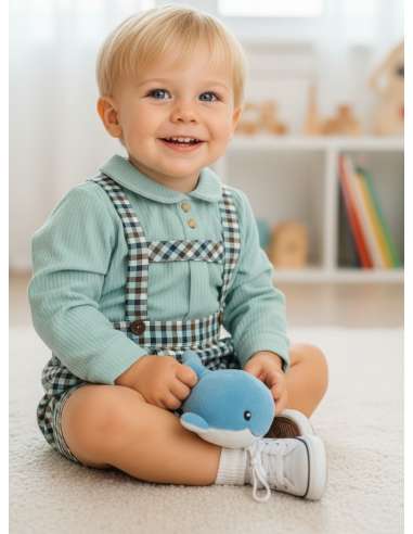 25372 Boys' gingham set. Brand Babyferr