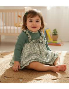 25429 ﻿Vestido y Cubrepañal Jardin BabyFerr