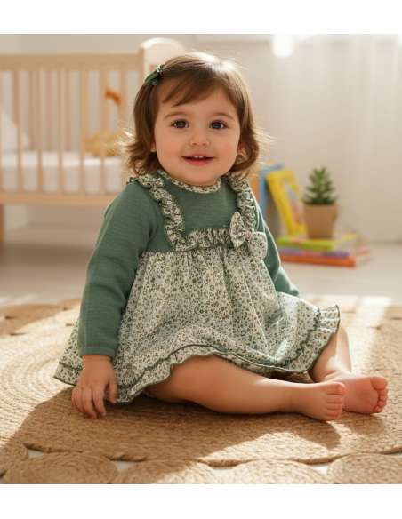 25429 ﻿Vestido y Cubrepañal Jardin BabyFerr