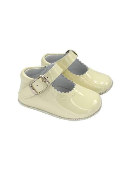 PRAM SHOES IN PATENT 712C BEIG