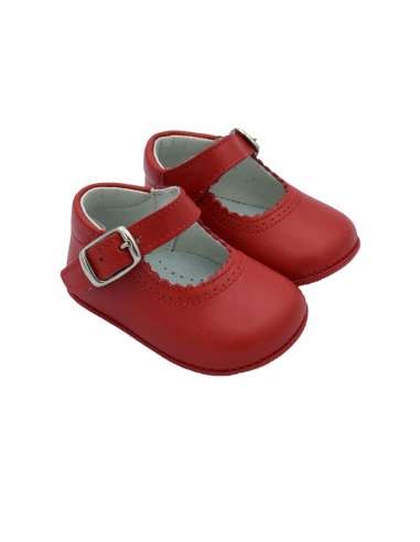 PEUQUE DE BEBÉ EN PIEL 712C ROJO