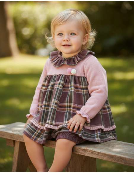 324443 Jesusito Niña Cuadros Con Braguita Marca Baby Ferr