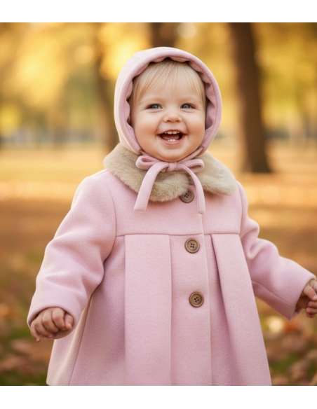 3991DS PINK COAT WITH BONNET BRAND DEL SUR