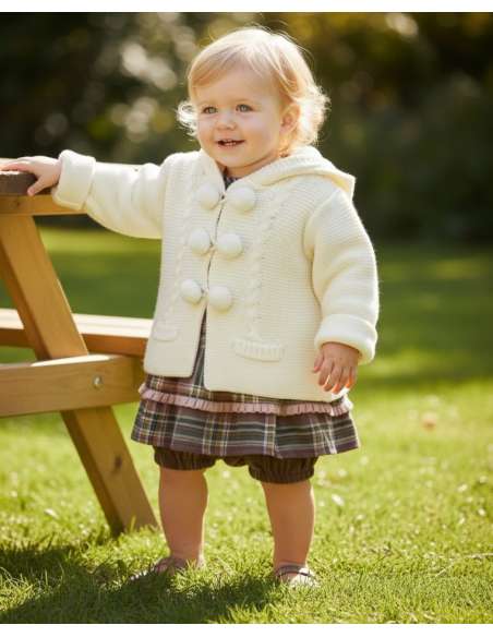 550.2 CRUDO ABRIGO DE PUNTO CON CAPUCHA MARCA BABY FASHION