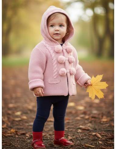 550.2 ROSA PALO  KNITTED COAT WITH HOOD BRAND...