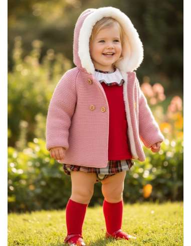 550.12 ROSA PALO KNITTED COAT WITH HOOD