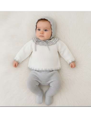 029611 CONJUNTO DE BEBE EN HILO BLANCO DIVERCHIC