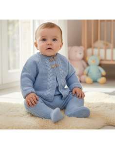C5046 BLUE WOOL BABY SET BRAND PELOTTAS